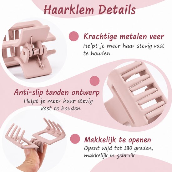 Vavida - Set 12 Haarklemmen - Pasteltinten - 4 cm - Anti-slip