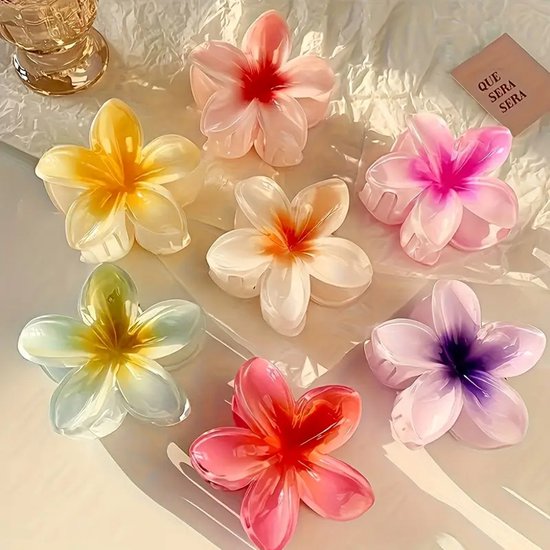 Set 7 Haarklemmen - Bloemen - Zomer - 8 cm - Diverse Kleuren - Perfect Als Cadeau - Haaraccessoires