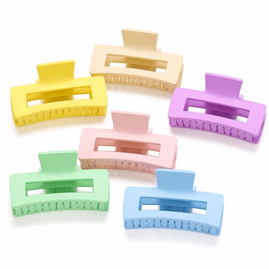 Vavida - Haarklemmen - 6 stuks - Pastel - Pasteltinten - 8,5 cm - Stevig - Anti-slip