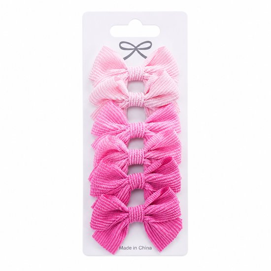 Vavida Haarspeldjes - 6 stuks - Strikjes - Meisjes - Leuk Als Cadeautje - Lichtroze - Roze - Donkerroze