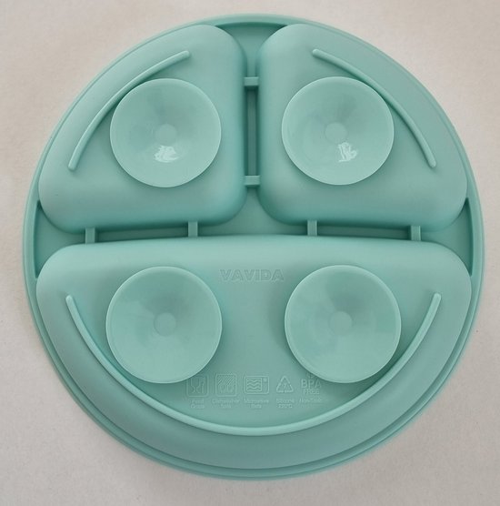 Vavida Siliconen Bord Baby en Kind - Turquoise - BPA-vrij - Met 4 Zuignappen