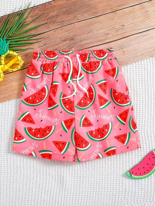 Vavida Zwembroek - Maat 104/110 - Watermeloen - Roze - Summer Vibes - Sneldrogend
