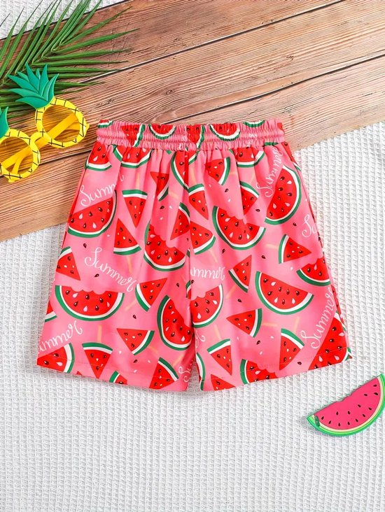 Vavida Zwembroek - Maat 98/104 - Watermeloen - Roze - Summer Vibes - Sneldrogend