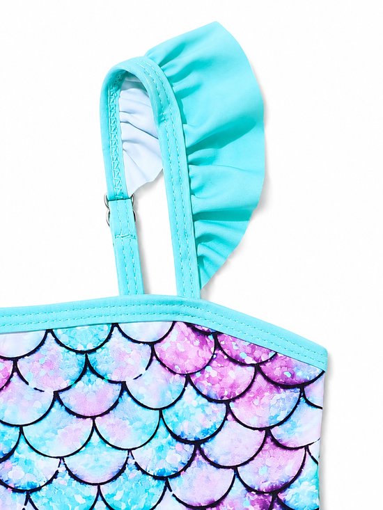 Vavida Badpak - Maat 116/122 - Zeemeermin - Lila - Turquoise - Sneldrogend