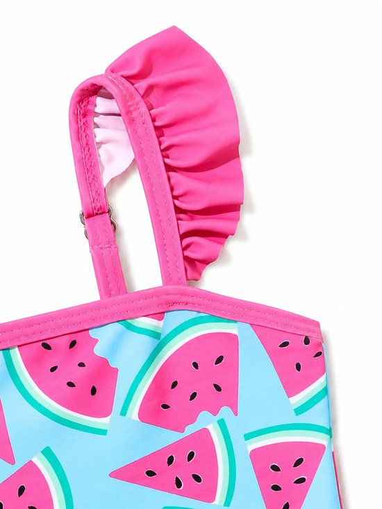 Vavida Badpak - Maat 110/116 - Watermeloen - Lichtblauw - Roze - Sneldrogend