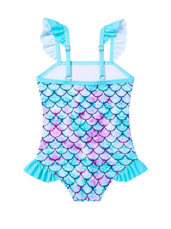 Vavida Badpak - Maat 116/122 - Zeemeermin - Lila - Turquoise - Sneldrogend