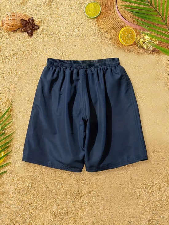 Vavida Zwembroek - Maat 116/122 - Navy Blue - Blauw - Gestreept - Sneldrogend