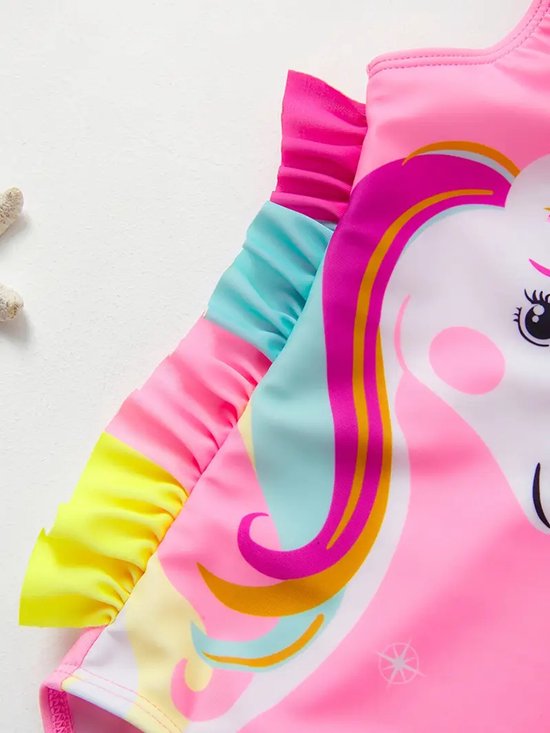 Vavida Badpak - Maat 98/104 - Unicorn - Roze - Sneldrogend