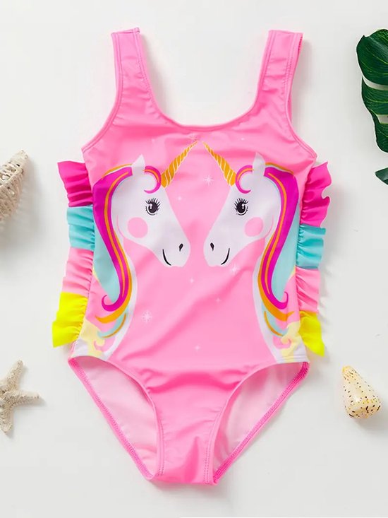 Vavida Badpak - Maat 98/104 - Unicorn - Roze - Sneldrogend