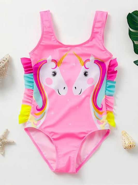 Vavida Badpak - Maat 98/104 - Unicorn - Roze - Sneldrogend