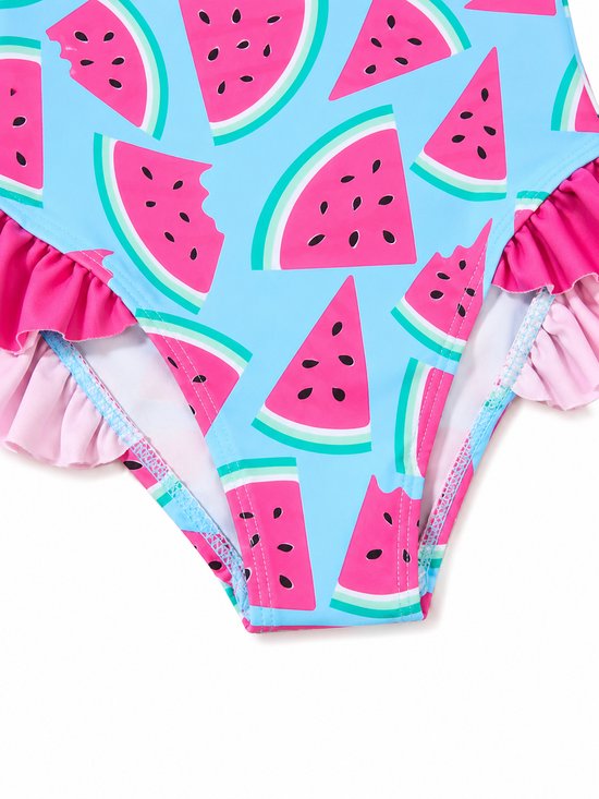 Vavida Badpak - Maat 110/116 - Watermeloen - Lichtblauw - Roze - Sneldrogend