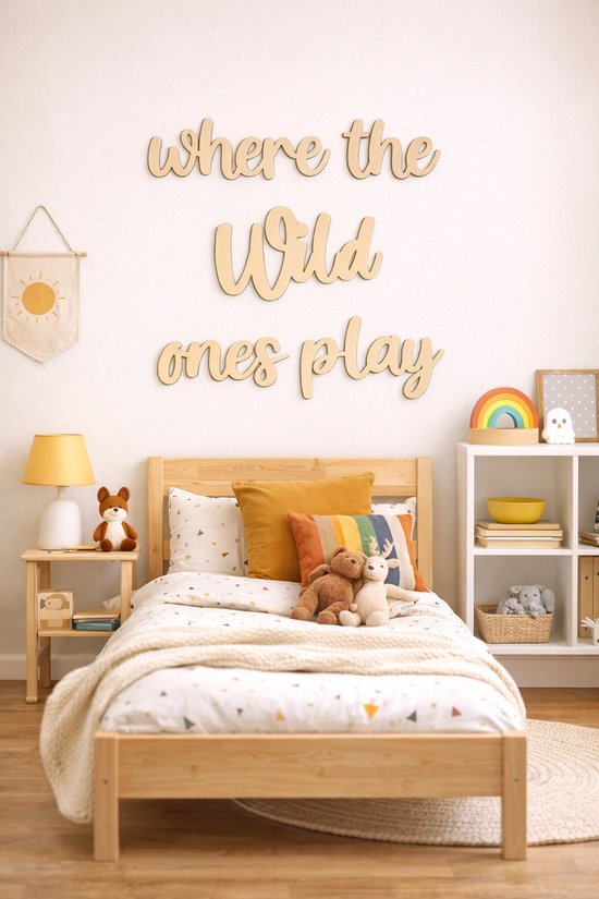Vavida - Houten Wanddecoratie - Where the wild ones play - Kinderkamer - Babykamer