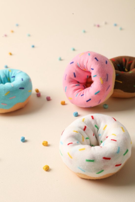 Vavida Sokken - Donuts - 4 Paar - Cadeau - Joe's Donuts - Kerst - Sinterklaas - One Size - Luxe Geschenkverpakking