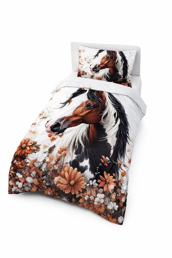 Vavida Dekbedovertrek - Eenpersoons 140 x 200 - Paard - Pony - Horse - Paarden - Meisje