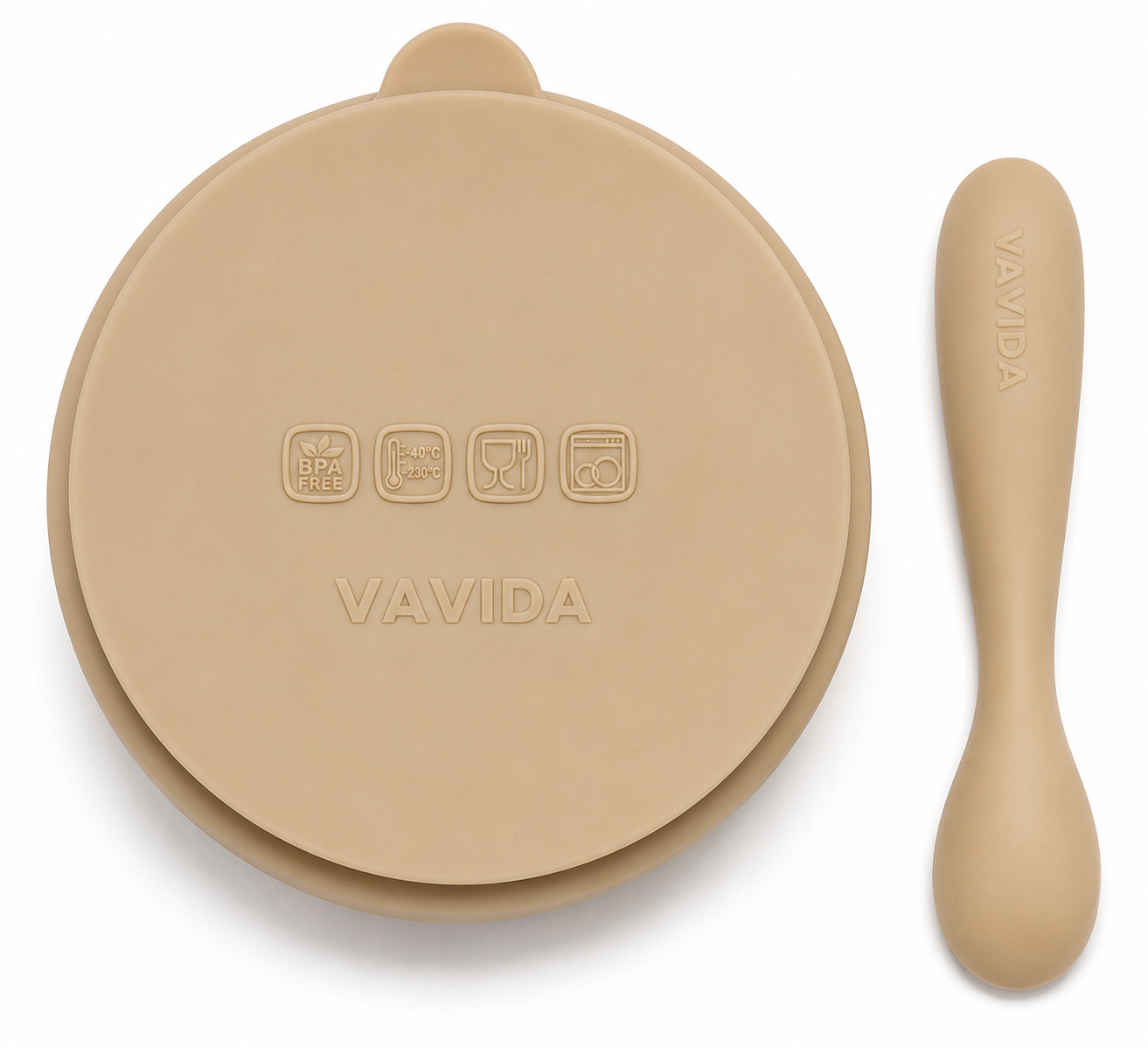 Vavida Siliconen Bakje - Baby - Beige - Met Zuignap