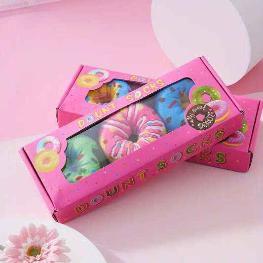 Donut Sokken Cadeaubox - 3 Paar - One Size