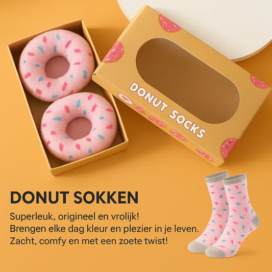 Donut Sokken Cadeaubox - 1 Paar - One Size