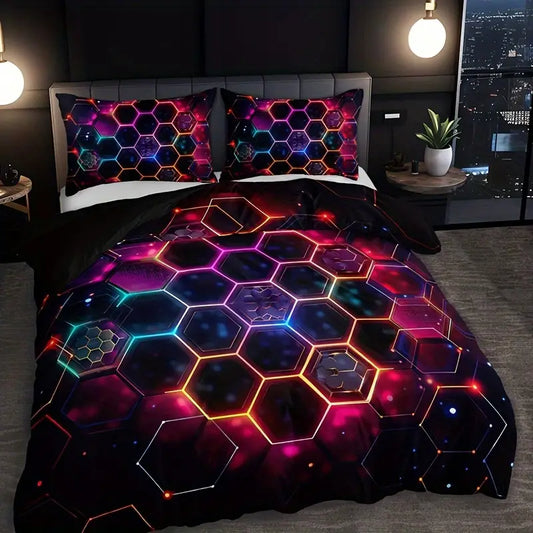 Eenpersoons Dekbedovertrek 140 x 200 - Hexagon