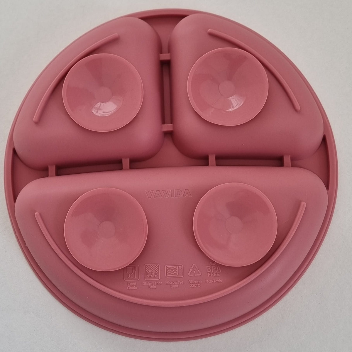 Vavida Siliconen Bord Baby en Kind - Oudroze - BPA-vrij - Met 4 Zuignappen